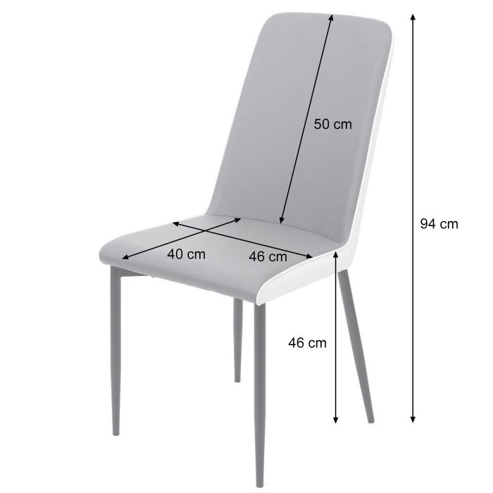 4er-Set Esszimmerstuhl HWC-F26, Stuhl Küchenstuhl, Kunstleder ~ Sitzfläche  grau von Heute-Wohnen
