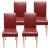 4x Esszimmerstuhl Stuhl Küchenstuhl Littau ~ Kunstleder, rot helle Beine