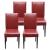 4x Esszimmerstuhl Stuhl Küchenstuhl Littau ~ Kunstleder, rot dunkle Beine