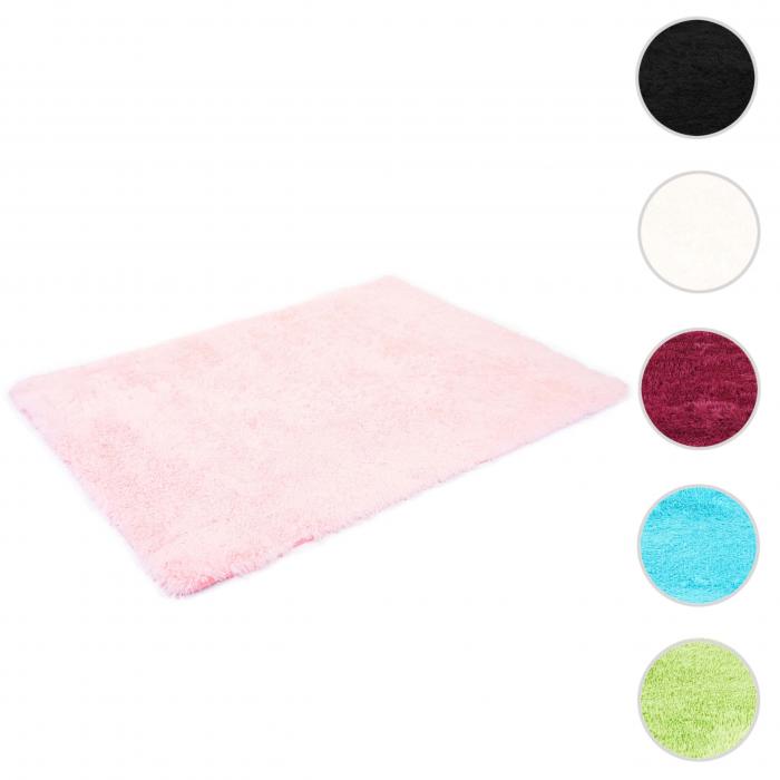 Teppich HWC-F69, Shaggy Läufer Hochflor Langflor, Stoff/Textil flauschig  weich 200x140cm ~ rosa von Heute-Wohnen