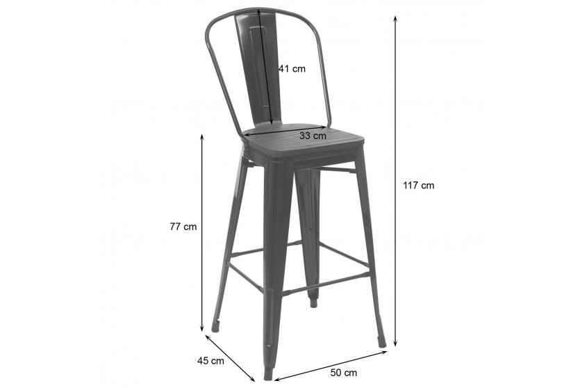 Barhocker HWC-A73 inkl. Holz-Sitzfläche, Barstuhl Tresenhocker mit Lehne,  Metall Industriedesign ~ rot von Heute-Wohnen