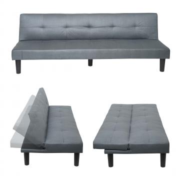 3er-Sofa HWC-G11, Couch Schlafsofa Gstebett Bettsofa Klappsofa, Schlaffunktion 195cm ~ Stoff/Textil, grau