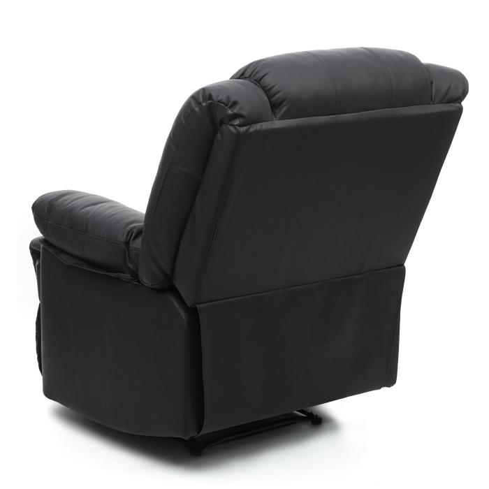 Fernsehsessel HWC-G15, Relaxsessel Liege Sessel, Leder + Kunstleder  101x87x100cm ~ schwarz von Heute-Wohnen