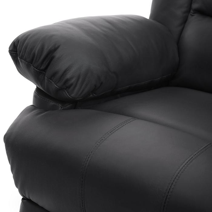Fernsehsessel HWC-G15, Relaxsessel Liege Sessel, Leder + Kunstleder  101x87x100cm ~ schwarz von Heute-Wohnen