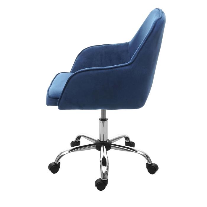 Bürostuhl HWC-F82, Schreibtischstuhl Chefsessel Drehstuhl, Retro Design  Samt ~ blau von Heute-Wohnen