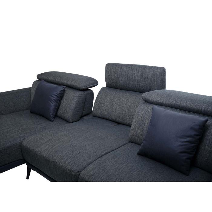 Sofa HWC-G44, Couch Ecksofa L-Form, Liegefläche Nosagfederung  Taschenfederkern Teppich verstellbar ~ links, dunkelgrau von Heute-Wohnen