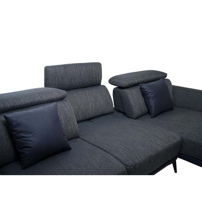 Sofa HWC-G44, Couch Ecksofa L-Form 3-Sitzer, Liegefläche Nosagfederung  Taschenfederkern verstellbar ~ rechts, dunkelgrau von Heute-Wohnen