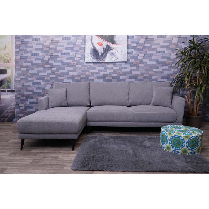 Sofa HWC-G43, Couch Ecksofa L-Form 3-Sitzer, Liegefläche Nosagfederung  Taschenfederkern ~ links, grau von Heute-Wohnen