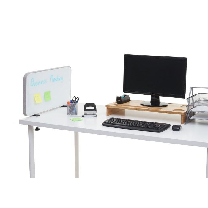 Tisch-Whiteboard HWC-G74, Büro-Sichtschutz Trennwand Schreibtisch  Magnettafel Pinnwand, Stoff/Textil ~ 60x35cm grau von Heute-Wohnen