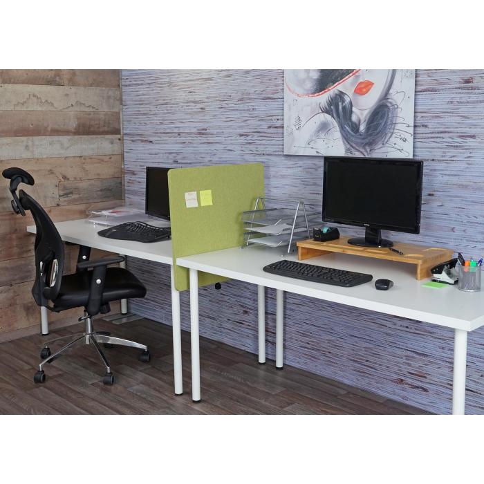 Akustik-Tischtrennwand HWC-G75, Büro-Sichtschutz Schreibtisch Pinnwand,  doppelwandig Stoff/Textil ~ 60x65cm grün von Heute-Wohnen