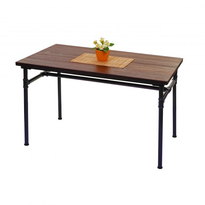 Esstisch HWC-H10b, Tisch Bistrotisch, Metall Ulme Holz Industrial  Gastronomie MVG schwarz-braun 120x70cm von Heute-Wohnen