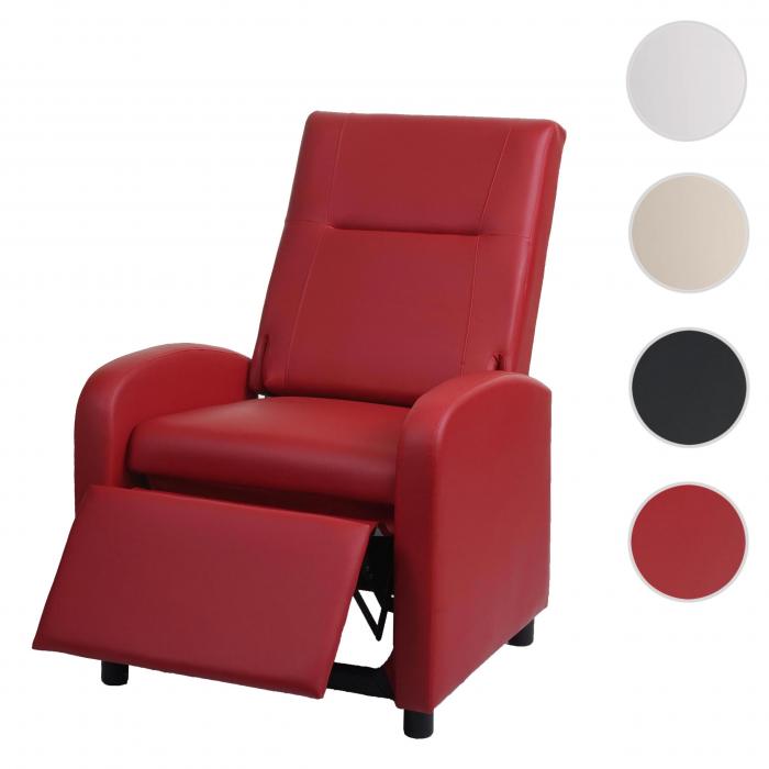 Fernsehsessel HWC-H18, Relaxsessel Liege Sessel, Kunstleder klappbar  99x70x75cm ~ rot von Heute-Wohnen