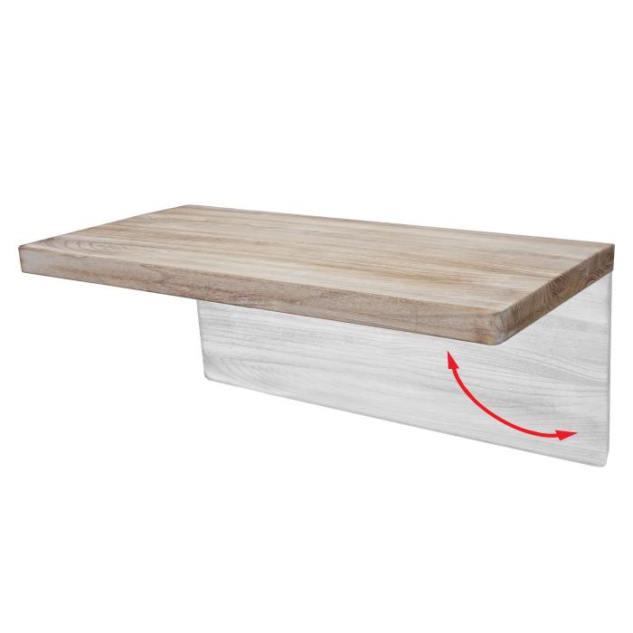 Wandtisch HWC-H48, Wandklapptisch Wandregal Tisch, klappbar Massiv-Holz ~  120x60cm naturfarben von Heute-Wohnen