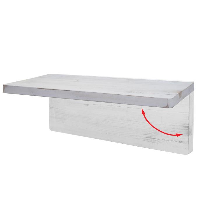 Wandtisch HWC-H48, Wandklapptisch Wandregal Tisch, klappbar Massiv-Holz ~  120x60cm shabby weiß von Heute-Wohnen