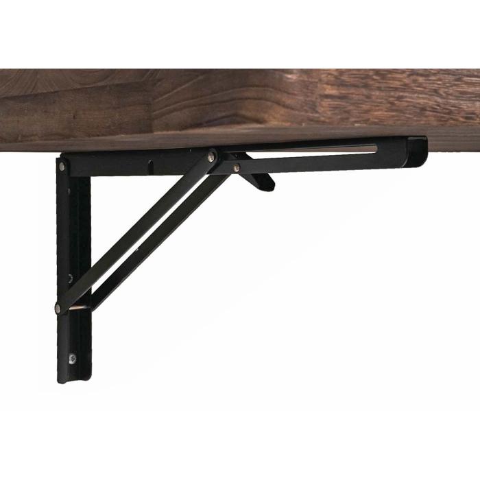 Wandtisch HWC-H48, Wandklapptisch Wandregal Tisch, klappbar Massiv-Holz ~  120x60cm shabby braun von Heute-Wohnen