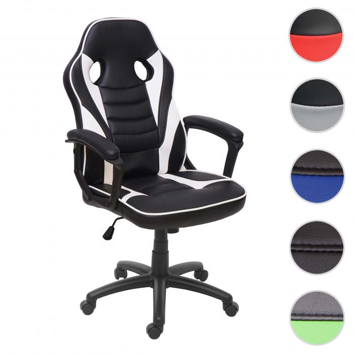 Bürostuhl HWC-F59, Schreibtischstuhl Drehstuhl Racing-Chair Gaming-Chair,  Kunstleder ~ schwarz/weiß von Heute-Wohnen