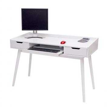 Schreibtisch HWC-A70b, Brotisch Computertisch, MDF 120x55cm ~ wei