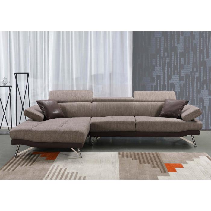 Sofa HWC-H92, Couch Ecksofa L-Form 3-Sitzer, Liegefläche ~ links, braun von  Heute-Wohnen