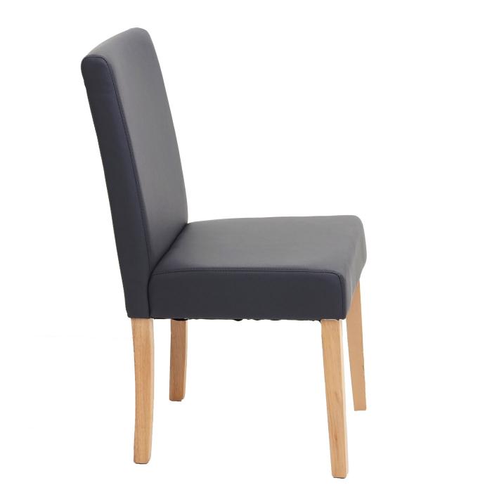 6er-Set Esszimmerstuhl Stuhl Küchenstuhl Littau ~ Kunstleder, grau matt,  helle Beine von Heute-Wohnen