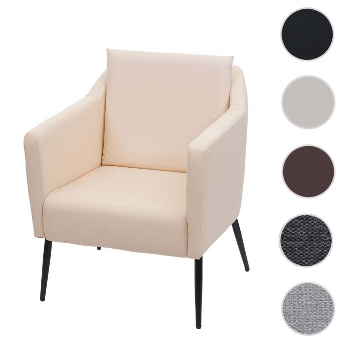 Lounge-Sessel HWC-H93a, Sessel Cocktailsessel Relaxsessel ~ Kunstleder  creme-beige von Heute-Wohnen