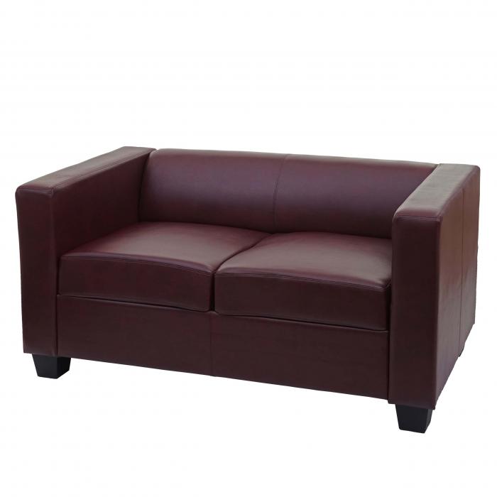 2er Sofa Couch Loungesofa Lille ~ Kunstleder, rot-braun von Heute-Wohnen