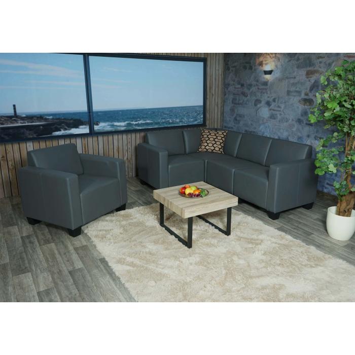 Modular Sofa-System Couch-Garnitur Lyon 4-1, Kunstleder ~ dunkelgrau von  Heute-Wohnen