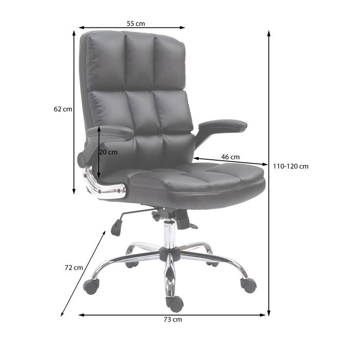 Bürostuhl HWC-J21, Chefsessel Drehstuhl Schreibtischstuhl, höhenverstellbar  ~ Kunstleder schwarz von Heute-Wohnen