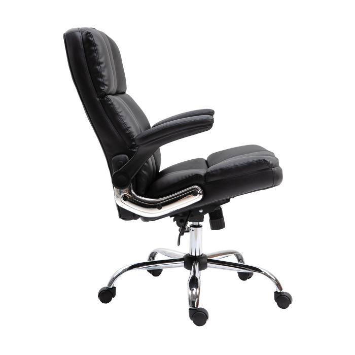 Bürostuhl HWC-J21, Chefsessel Drehstuhl Schreibtischstuhl, höhenverstellbar  ~ Kunstleder schwarz von Heute-Wohnen