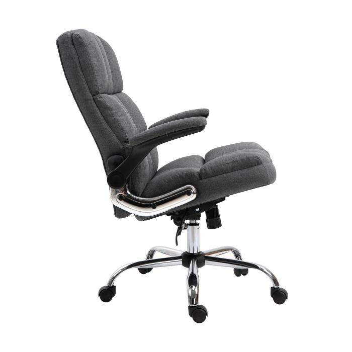 Bürostuhl HWC-J21, Chefsessel Drehstuhl Schreibtischstuhl, höhenverstellbar  ~ Stoff/Textil dunkelgrau von Heute-Wohnen