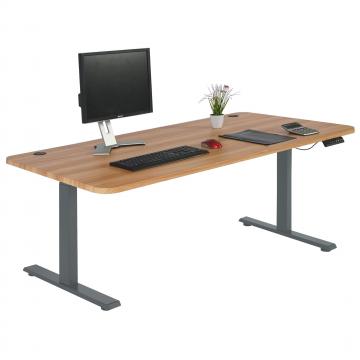 Schreibtisch HWC-D40, Computertisch, elektrisch hhenverstellbar 160x80cm 53kg MVG ~ Eiche-Dekor, anthrazit-grau