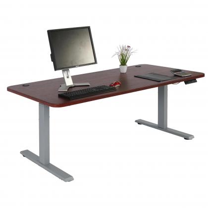 Schreibtisch HWC-D40, Computertisch, elektrisch hhenverstellbar 160x80cm 53kg MVG ~ Kirsch-Dekor, grau