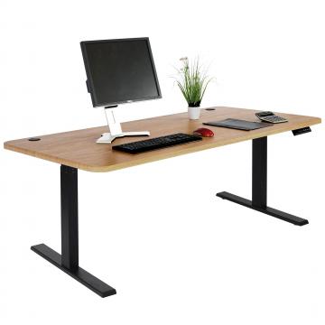 Schreibtisch HWC-D40, Computertisch, elektrisch hhenverstellbar 160x80cm 53kg MVG ~ braun Struktur, schwarz