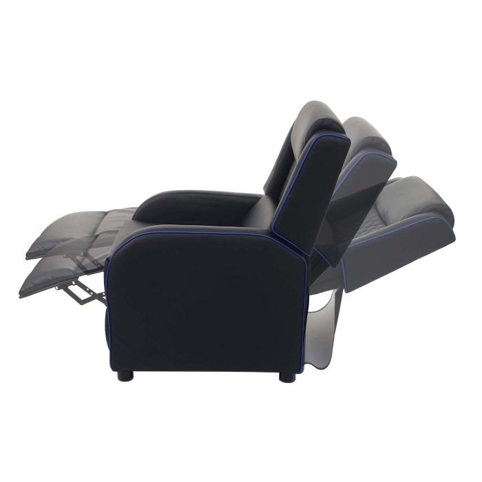 Fernsehsessel HWC-J27, Relaxsessel Liege Sessel TV-Sessel, Kunstleder ~  schwarz-blau von Heute-Wohnen