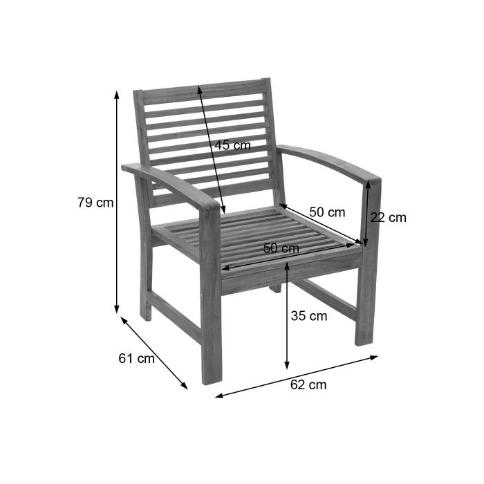 2er-Set Gartensessel HWC-E99, Balkon-/Lounge-Sessel Holzstuhl Akazienholz massiv MVG-zertifiziert ~ Kissen creme