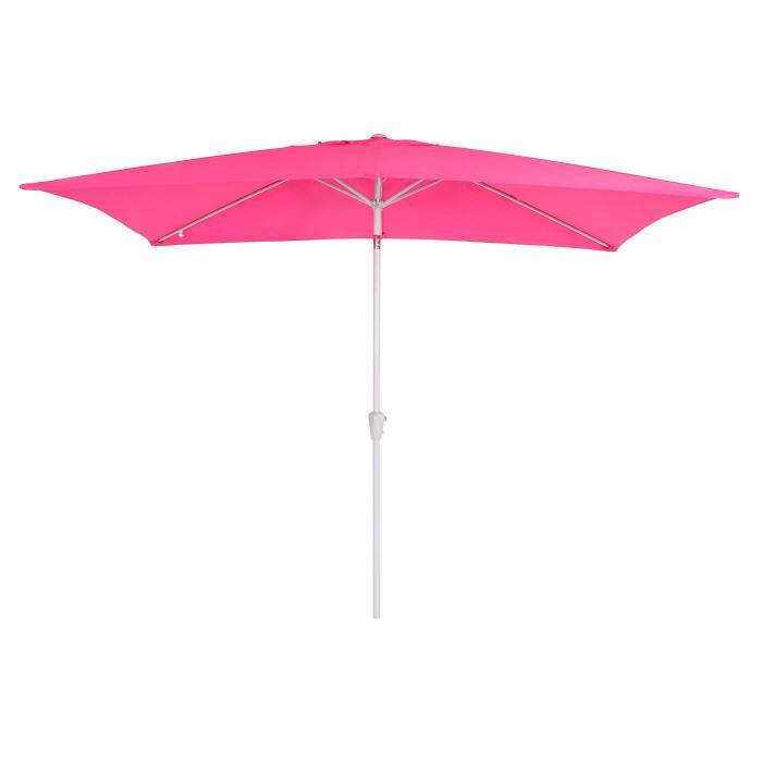 Sonnenschirm N23, Gartenschirm, 2x3m rechteckig neigbar, Polyester/Alu  4,5kg ~ pink von Heute-Wohnen