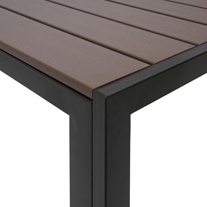 Gartentisch HWC-F90, Tisch Bistrotisch, WPC-Tischplatte 160x90cm ~ braun  von Heute-Wohnen
