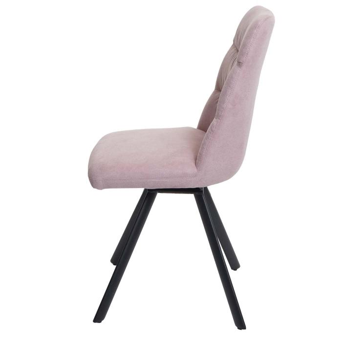 6er-Set Esszimmerstuhl HWC-J69, ~ Küchenstuhl Samt Auto-Position, Heute-Wohnen Stuhl, rosa von drehbar
