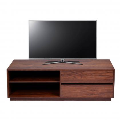 TV-Rack HWC-J78, Fernsehtisch Lowboard Kommode, Schublade, MDF 42x140x40cm ~ Walnuss-Optik