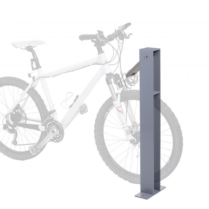 Fahrradbügel HWC-G20, Fahrradständer Anlehnbügel, verzinkter Stahl  Outdoor-pulverbeschichtet 96x24x10cm ~ grau von Heute-Wohnen