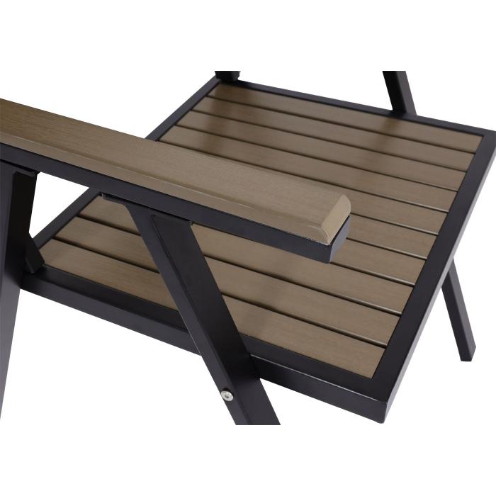 2er-Set Gartenstuhl+Gartentisch HWC-J95, Stuhl Tisch, Gastro  Outdoor-Beschichtung, Alu Polywood ~ schwarz, grau von Heute-Wohnen