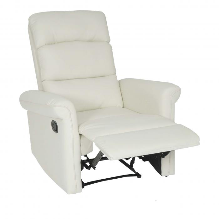 Fernsehsessel HWC-J96, Relaxsessel Sessel Liegesessel, Liegefunktion  verstellbar Kunstleder ~ creme-weiß von Heute-Wohnen