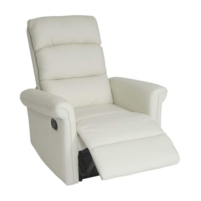 Fernsehsessel HWC-J96, Relaxsessel Sessel Liegesessel, Liegefunktion  verstellbar Kunstleder ~ creme-weiß von Heute-Wohnen