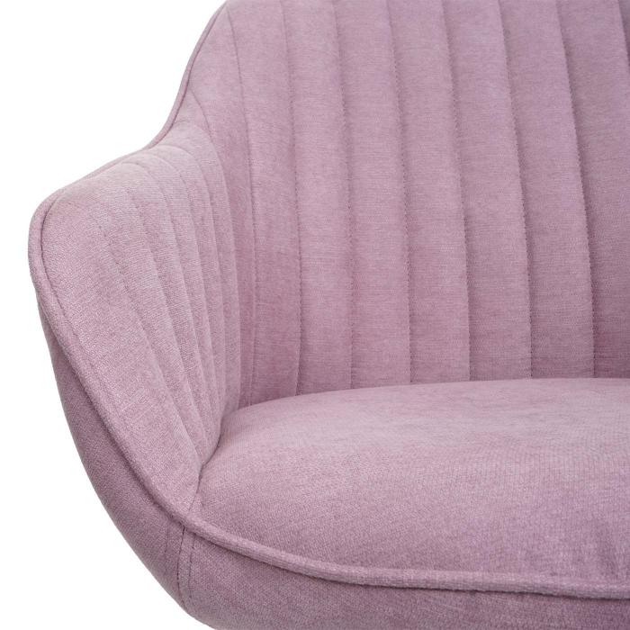 Esszimmerstuhl HWC-K27, Küchenstuhl Stuhl mit Armlehne, drehbar  Stoff/Textil ~ rosa von Heute-Wohnen