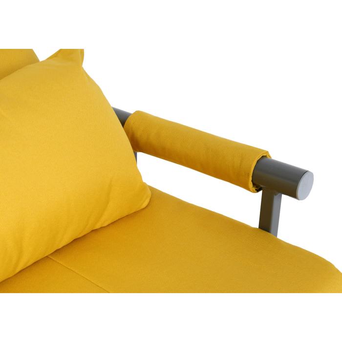 Schlafsessel HWC-K29, Klappsessel Schlafsofa Gästebett Relaxsessel,  Liegefläche 186x97cm ~ Stoff/Textil gelb von Heute-Wohnen