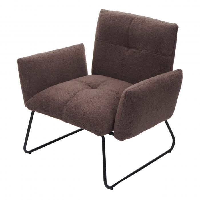 Lounge-Sessel HWC-K34, Cocktailsessel Sessel, Bouclé Stoff/Textil ~ braun  von Heute-Wohnen