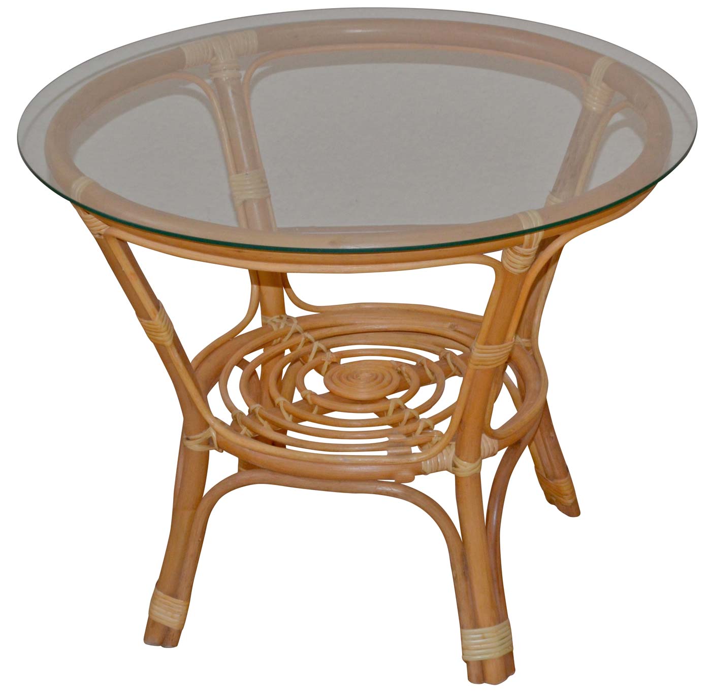 Rattantisch H135, Tisch Beistelltisch Wohnzimmertisch Couchtisch,  honigfarben, 57x70x70cm von Heute-Wohnen