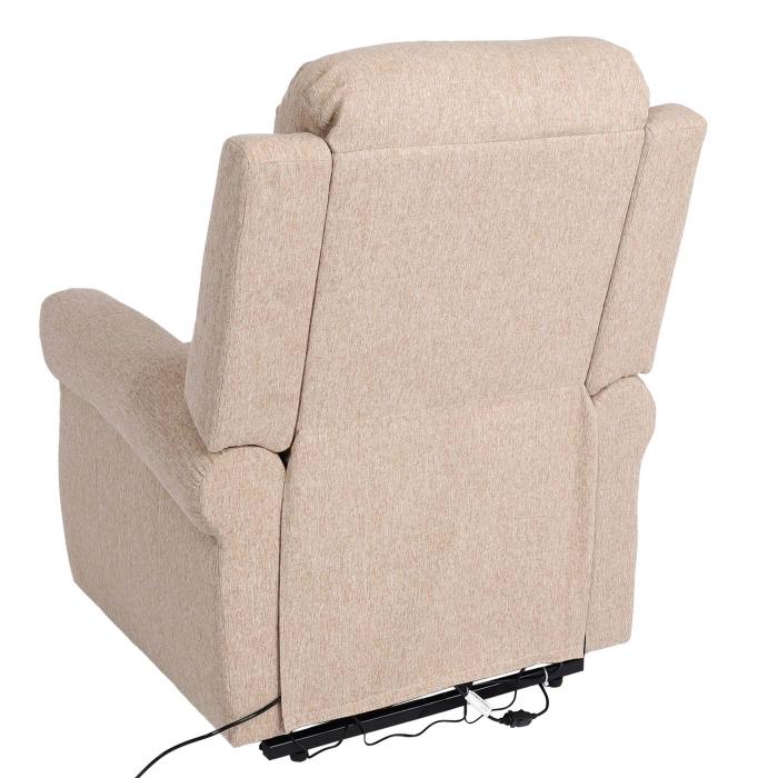 Fernsehsessel HWC-K63, Relaxsessel Sessel, Liegefunktion Aufstehhilfe  Massage Heizfunktion, Stoff/Textil ~ beige-braun von Heute-Wohnen