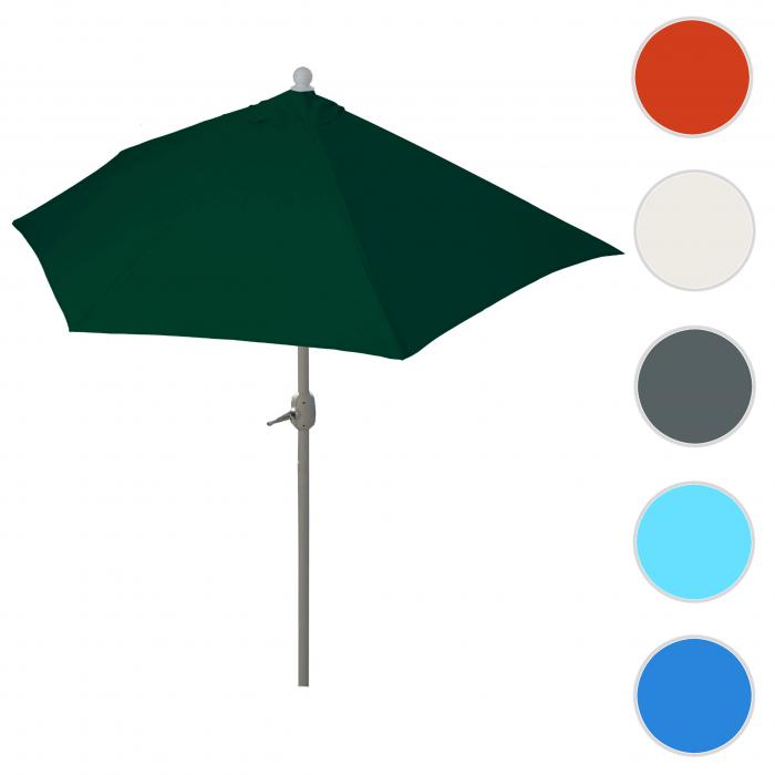 Sonnenschirm halbrund Parla, Halbschirm Balkonschirm, UV 50+ Polyester/Alu  3kg ~ 300cm grün ohne Ständer von Heute-Wohnen