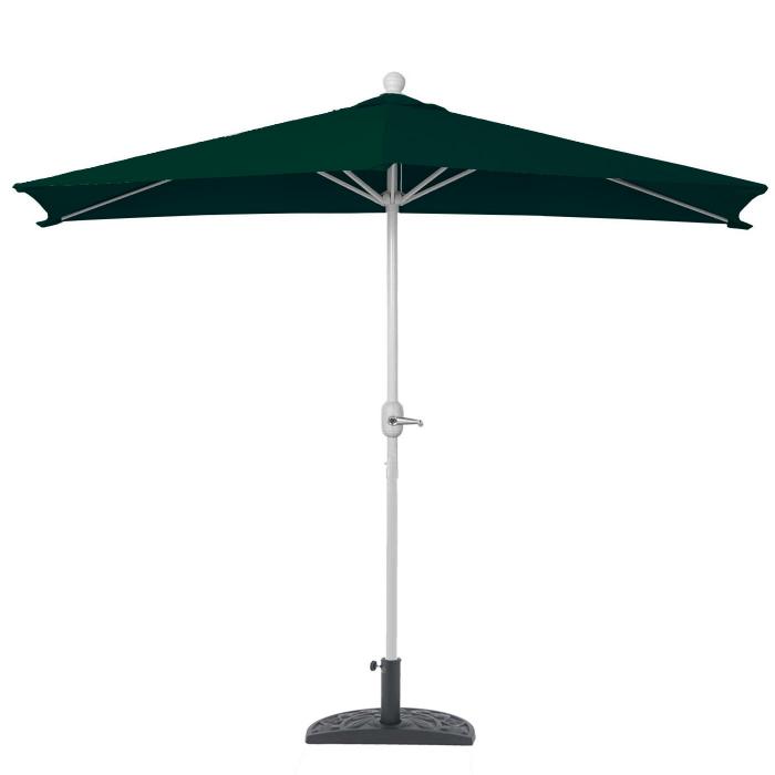 Sonnenschirm halbrund Parla, Halbschirm Balkonschirm, UV 50+ Polyester/Alu  3kg ~ 300cm grün mit Ständer von Heute-Wohnen