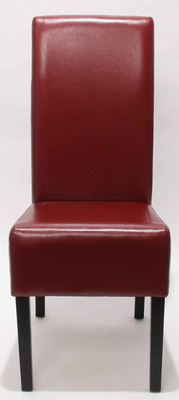 2x Esszimmerstuhl Küchenstuhl Stuhl Latina, LEDER - rot, dunkle Beine |  swisshandel24 – wir verschönern Ihr Zuhause